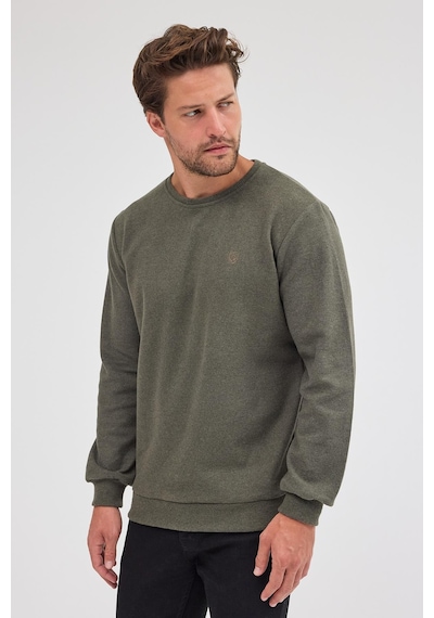 Mmetalic Erkek Haki Standart Fit Normal Kesim Pamuklu Basic Bisiklet Yaka Sweatshirt Mtlce113-haki Haki