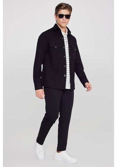 AC&Co / Altınyıldız Classics Erkek Sıyah Slim Fit Dar Kesim Beli Bağlamalı Çizgili Yan Cepli Casual Jogger Pantolon Siyah AC&Co / Altınyıldız Classics Erkek Sıyah Slim Fit Dar Kesim Beli Bağlamalı Çizgili Yan Cepli Casual Jogger Pantolon Siyah