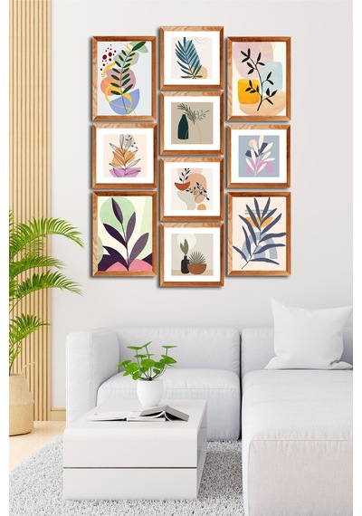 10 Parçalı Çerçeve Görünümlü Mdf Tablo Seti Flm204 Çok Renkli - 713606209 Çok Renkli