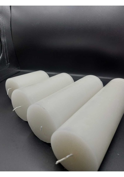 Soya Parafinli Beyaz Çap:7 Cm Boy:10-15-20-25 Cm Silindir Blok Mum 460-470 Saat Yanma Süreli Beyaz Beyaz