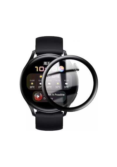 Huawei Watch 3 Mkst Pmma Pet Saat Ekran Koruyucu - Siyah