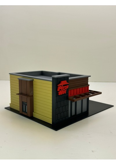 3d Baskı 1/64 Ölçekli Pizza Hut Bina Tasarımlı Diorama Araç Sergileme Garajı