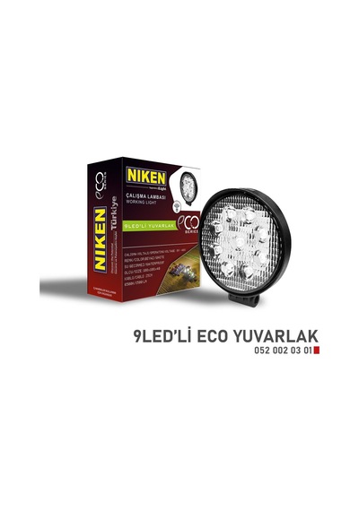 Niken Calışma Lambası 9 Ledli Yuvarlak Eco Seri 27-22w 12v 24v 052 002 03 01