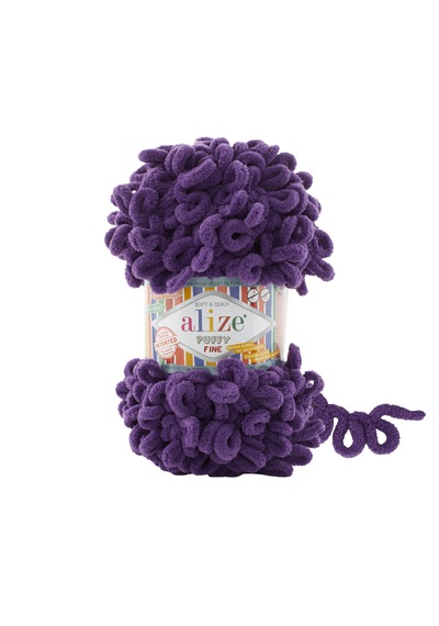 Alize Puffy Fine El Örgü İpi 5 Adet - 44 Mor