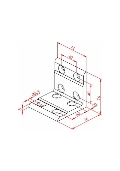 80x80 Düz Köşe Bağlantı