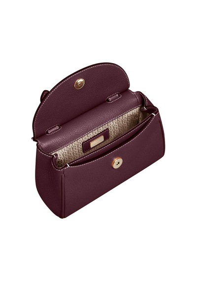 Aigner Miranda Mini Çanta Xs, Deri, Ayarlanabilir Askılı, Manyetik Kapamalı Şık Kadın Omuz Çantası Bordo