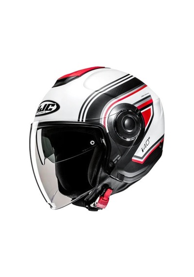 Hjc İ40n Linia Mc1sf Yarım Motosiklet Kaskı Beyaz Kırmızı Diğer