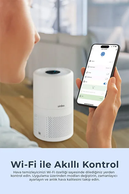 Sap-5508 Akıllı H13 Hepa Filtreli Wifi Özellikli Hava Temizleyici Beyaz