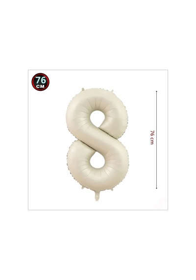 8 Yaş Rakam Krem Folyo Balon 76 CM