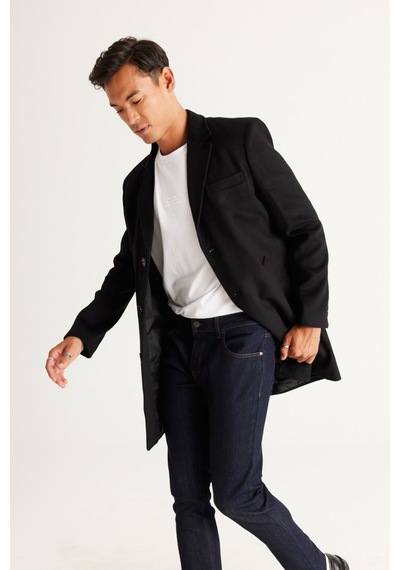 Ac&Co / Altınyıldız Classics Erkek Sıyah Standart Fit Normal Kesim Mono Yaka Yünlü Palto Siyah Ac&Co / Altınyıldız Classics Erkek Sıyah Standart Fit Normal Kesim Mono Yaka Yünlü Palto Siyah
