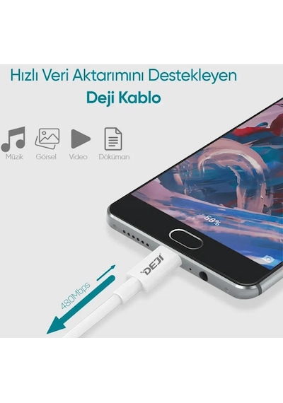 Woyax by Deji Samsung Uyumlu Galaxy A3 A5 A7 (2017)-A8 A8 Plus A9(2018)-A20 A30 A40 A50 A50S Hızlı Şarj Aleti Type-C