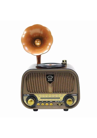 Ultratekno Md-1319bt Nostaljik Gramofon Görünümlü Fm Radyo Retro Ahşap Bluetooth Hoparlör
