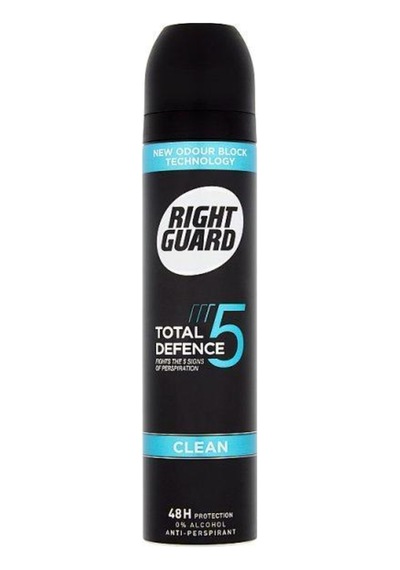 Right Guard Total Defence 5 Clean Erkek Sprey Deodorant 250 ML