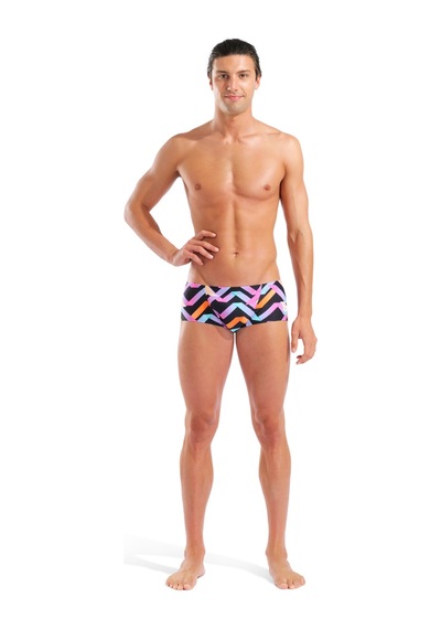 Arena Texture Swim Low Waist Short Erkek Mayo Black Multi White Black Multi White
