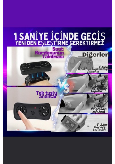 Ucuzuna Bak Oyuncak 2.4 Ghz Bilekten Ve Uzaktan Kumandalı Işıklı 4X4 Çift Kumandalı Akrobat Araba Şarjlı