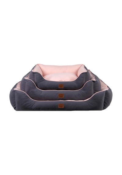 Lucy Köpek Yatağı 40 55 18 Cm Gri Pembe - Yüksek Kaliteli Pet Minderi, Yumuşak Ve Dayanıklı Kumaş, 30 C Yıkanabilir, Konforlu Dinlenme Alanı Köpek Yatak M