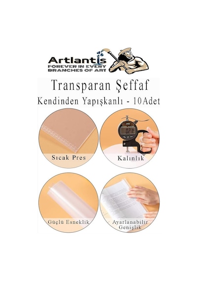 Hazır Defter Kaplığı Şeffaf Buzlu Sarı A4 10 Adet 1 Paket Cırtlı Ayarlanabilir Kendinde Yapışkanlı Kaplık Okul Sınıf Sarı