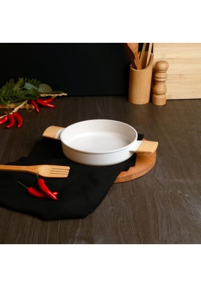 Belarıva 18 Cm Beyaz Ahsap Saplı Sahan Beyaz