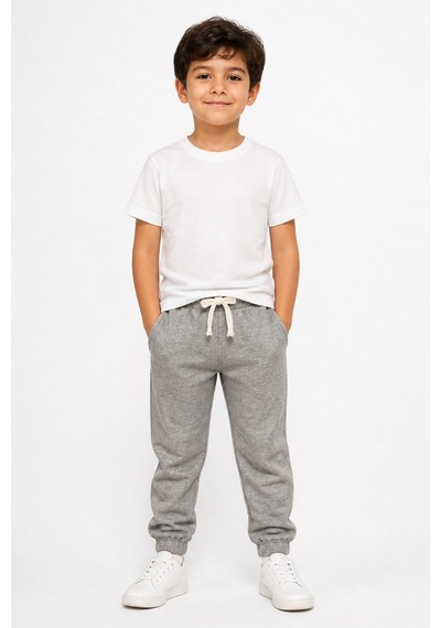 Eray Alp Kids Unisex Çocuk Gri Eşofman Altı Günlük Rahat Kombin