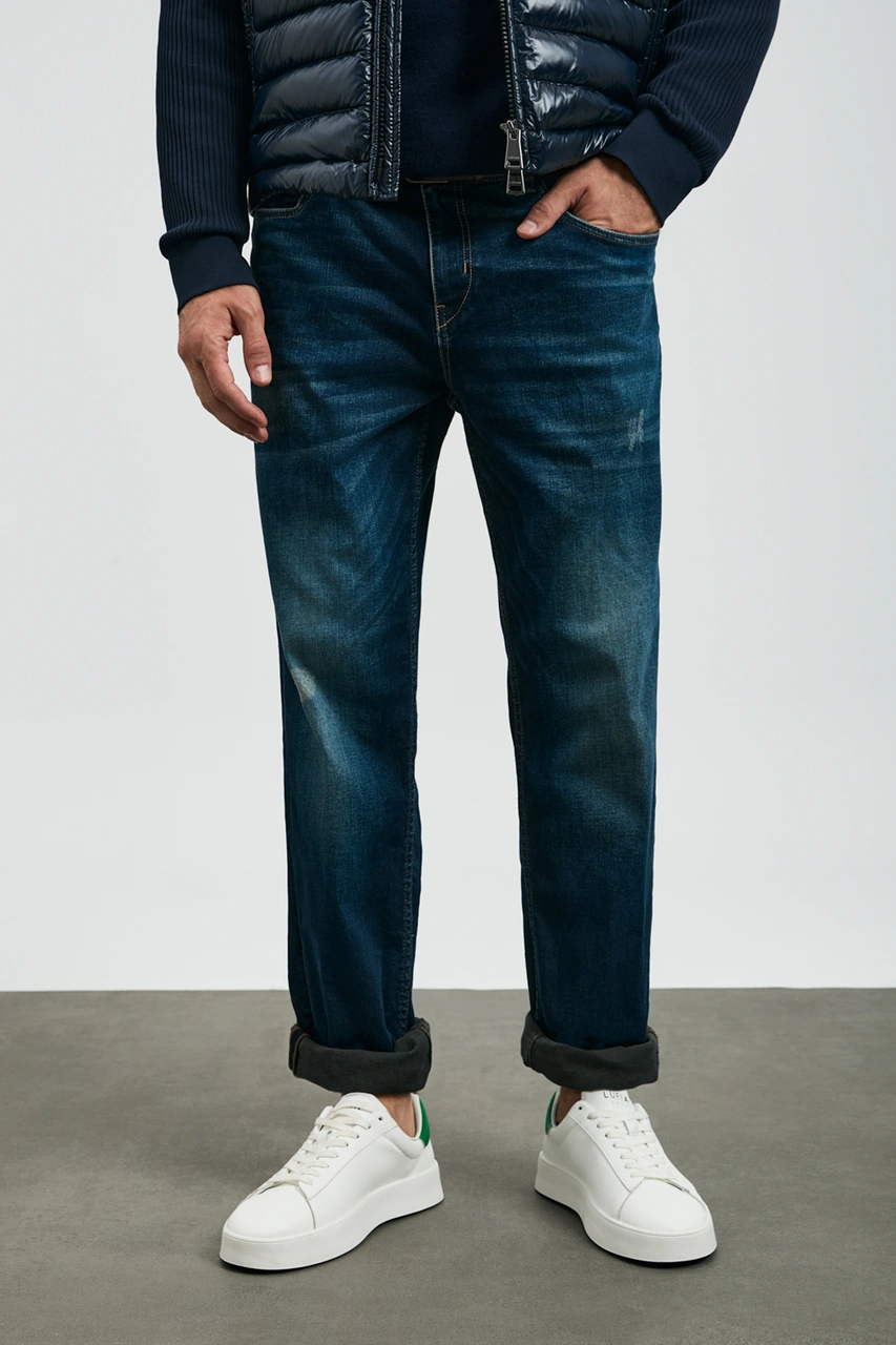 Lufian Anatol Spor Jean Erkek Pantolon Straight Fit Mavi Mavi 112200241100300 Mavi