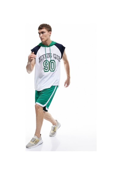 Koton Kapşonlu Reglan Kol Baskılı Oversize Spor Atlet Beyaz 5sam10124nk Beyaz