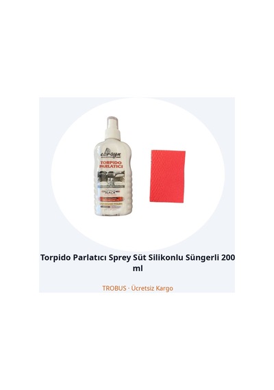 Trobus Torpido Parlatıcı Sprey Süt Silikonlu Süngerli 200 Ml