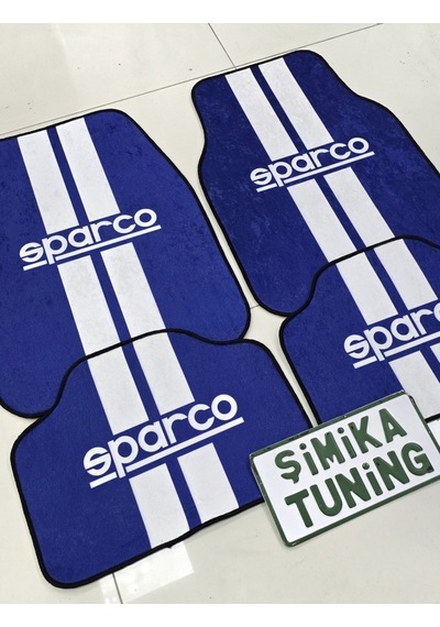 Sparco Mavi Dekor Oto Halı Paspas Üniversal Yıkanabilir Her Araca Uyumlu