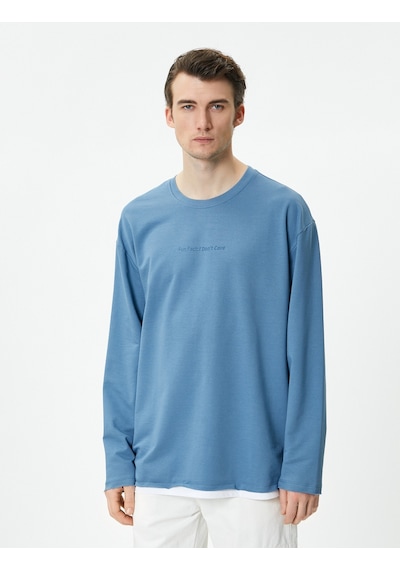 Koton Oversize Sweatshirt Bisiklet Yaka Slogan Baskılı Mavi 4wam70246mk Mavi Koton Oversize Sweatshirt Bisiklet Yaka Slogan Baskılı Mavi 4wam70246mk Mavi
