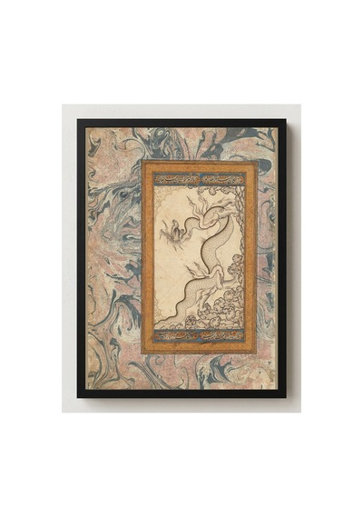 Hat Sanatı Osmanlı Albümünden Ejderha Çalışması Çerçevesiz Poster 21x30 Cm A4 Hat Sanatı İslami