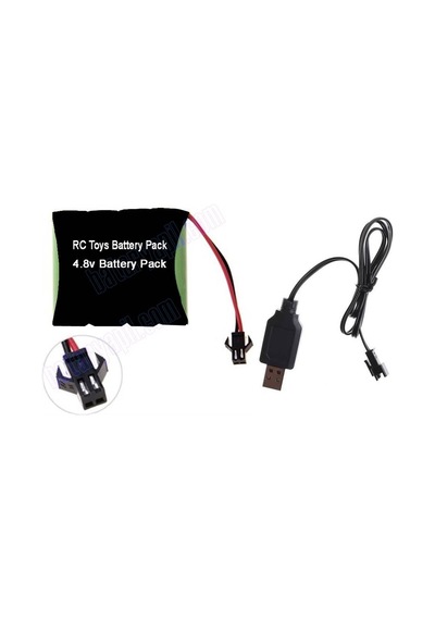 Tnl 4.8v 1100mah Siyah Soketli Oyuncak Araba Pili Ve Usb Şarj Cihazı