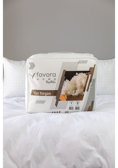 Favora Yün Tek Kişilik Yorgan 155x215 Beyaz