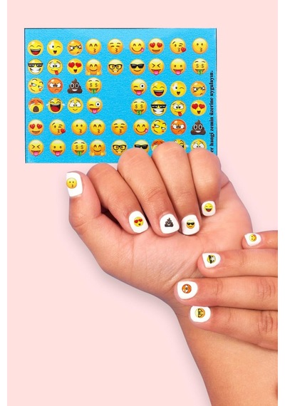 Çok Renkli Emoji Kız Çocuk Tırnak Sticker