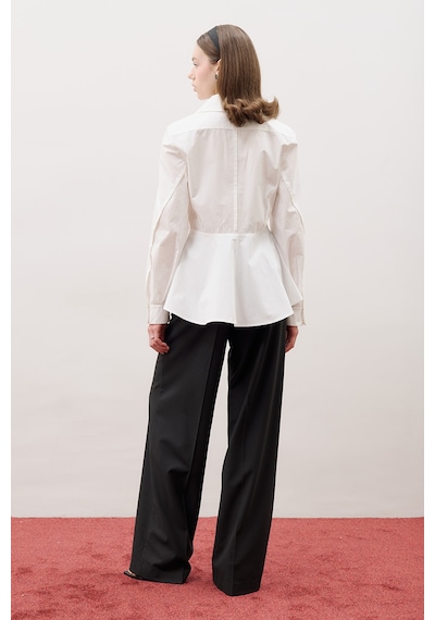 Manuka Peplum Oturan Gömlek Ekru Aw25gml00018-02 Ekru