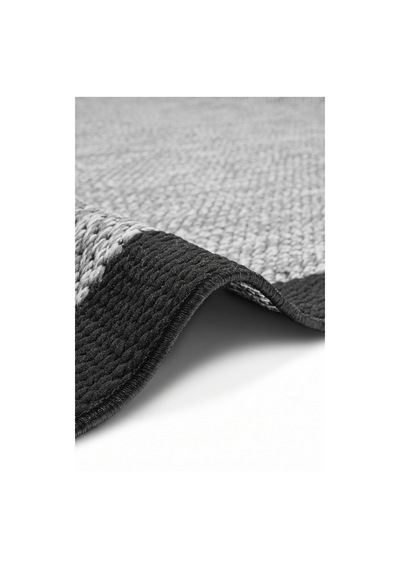 Noa Sisal Sl19 Siyah - Gri Kaydırmaz, Leke Tutmayan Yıkanabilir Salon Mutfak Halısı