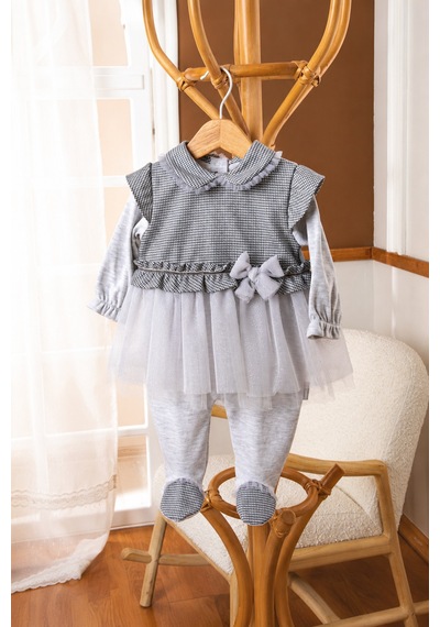 Babyhola Özel Tasarım Kız Bebek Etekli Tulum Quenn Collection Yenidoğan Bebek Hediyesi 14030 Gri Babyhola Özel Tasarım Kız Bebek Etekli Tulum Quenn Collection Yenidoğan Bebek Hediyesi 14030 Gri