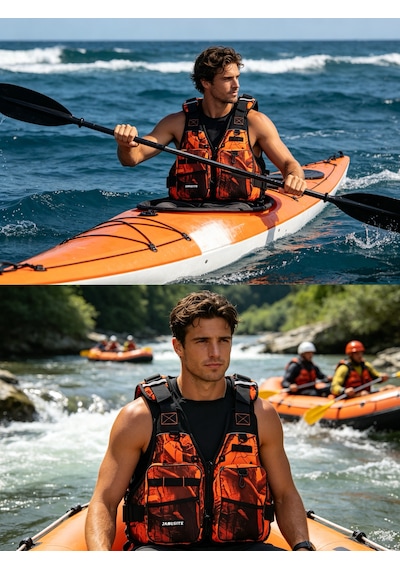 Ayarlanabilir Can Yeleği Balıkçılık, Sörf, Kano, Sup Ve Su Sporları İçin Güvenlik Yeleği Turuncu