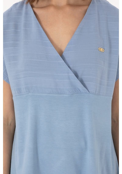 U.S. Polo Assn. Kadın Mavi V Yaka Tişört 50300784-VR036