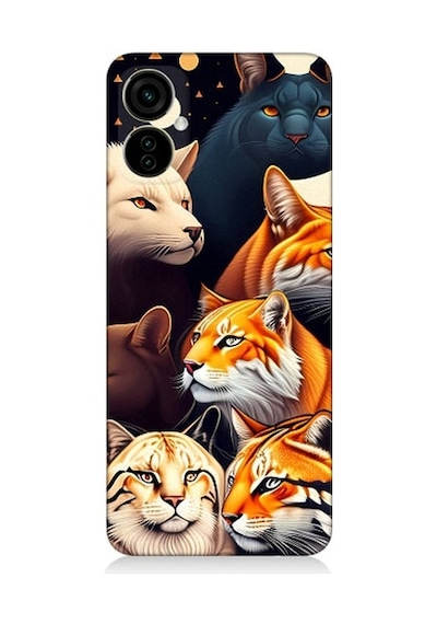 Tecno Spark 9 Pro Uyumlu Renki Kedi Türleri Desenli Silikon Kılıf