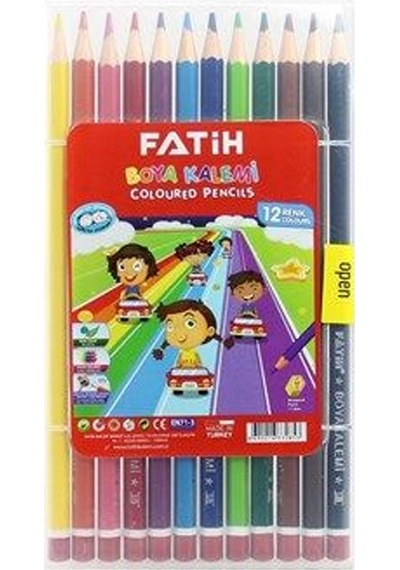 Fatih Kuru Boya Çantalı Tam Boy 12 Renk 33285 Çok Renkli