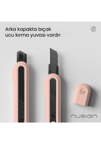 Nusıgn Maket Bıçağı 9mm Sk5 Çelik 13 Parça Kırılabilir Bıçak Beyaz