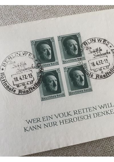 Adolf Hitler 48 Doğum Günü Damgalı İmperfore Pul Bloğu 015  Teşhir Ürün