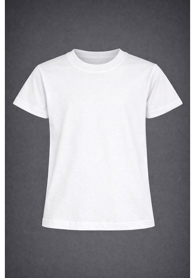 Dıgıl Kids Unisex Çocuk Düz Tişört Sade Beyaz