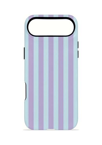 Apple iPhone Uyumlu 17 Air Vorian Çift Katmanlı Magsafe Kılıf Lilac Riviera Stripe