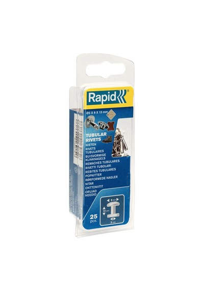 Rapid 5000416 Boru Perçin 9x3x13mm Çap 10x3 25 Ad. Çok Renkli