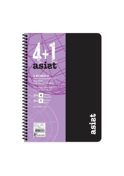 Keskin A4 4+1 X 25 125 Yp.ayraçlı Pp Kapak Asist Defter