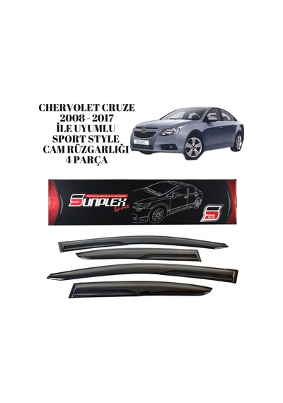 Chervolet Cruze 2008 2009 2010 2011 2012 2013 2014 2015 2016 2017 İle Uyumlu Sport Style Cam Rüzgarlığı 4 Parça Sunplex 1 Adet