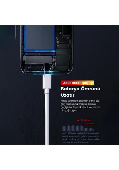 DM SL010 USB to Lightning Apple iPhone Uyumlu 2.4A Hızlı Şarj ve Data Kablosu Beyaz 1 Metre