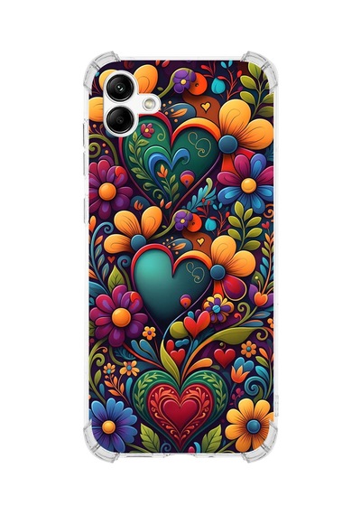 Printify Samsung Galaxy A04 İle Uyumlu Düşlerin Dansı Serisi Çiçeklerin Dansı Tasarımlı Uv Baskılı Köşe Korumalı Antişok Kılıf Şeffaf