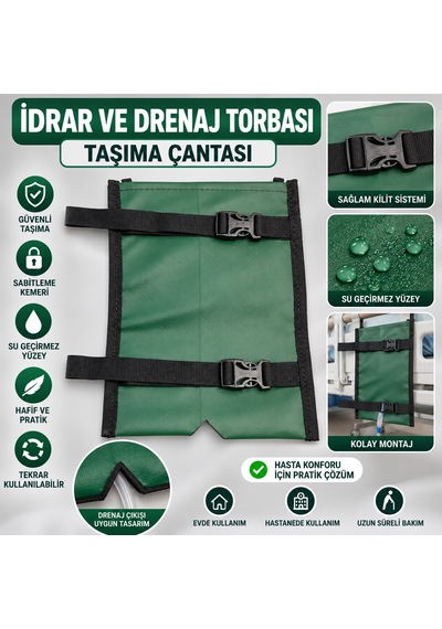 Idrar Ve Drenaj Torbası Taşıma Çantası Ayarlanabilir Kemerli, Su Geçirmez, Bacağa Sabitlenen Model