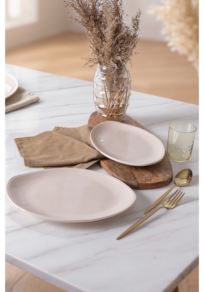 Keramika Krem Bloom Kayık Tabak 31 Cm 2 Adet 030